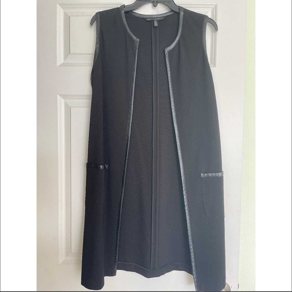 Leather Lined Black Long Vest